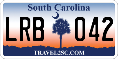 SC license plate LRB042