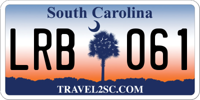 SC license plate LRB061