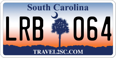 SC license plate LRB064