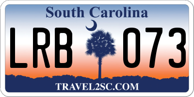 SC license plate LRB073