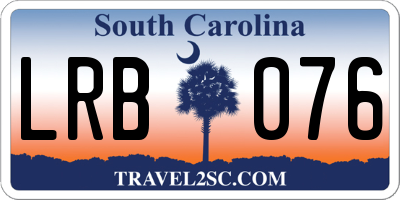 SC license plate LRB076