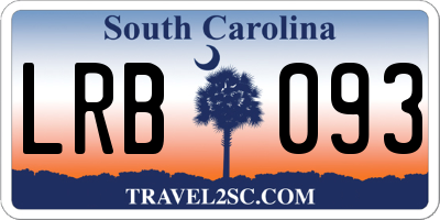SC license plate LRB093