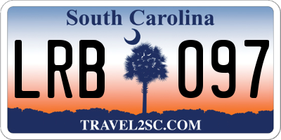SC license plate LRB097