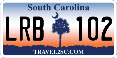 SC license plate LRB102