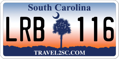 SC license plate LRB116