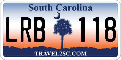 SC license plate LRB118