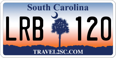 SC license plate LRB120