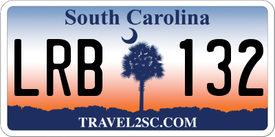SC license plate LRB132