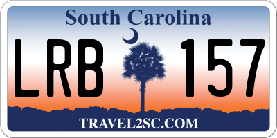 SC license plate LRB157