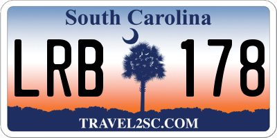 SC license plate LRB178