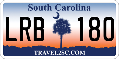 SC license plate LRB180