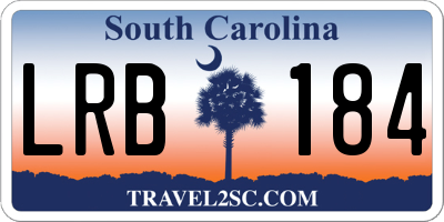SC license plate LRB184