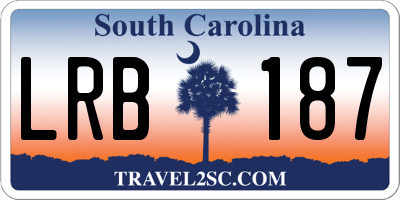 SC license plate LRB187