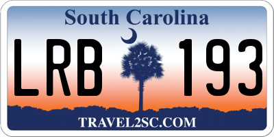 SC license plate LRB193