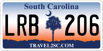 SC license plate LRB206