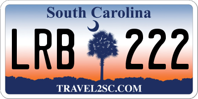 SC license plate LRB222