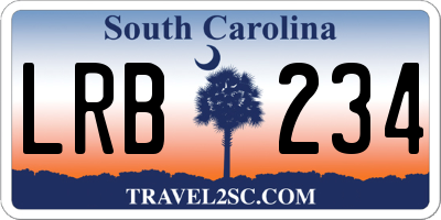 SC license plate LRB234