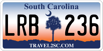 SC license plate LRB236