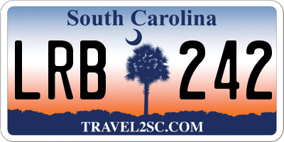 SC license plate LRB242
