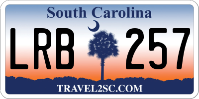 SC license plate LRB257