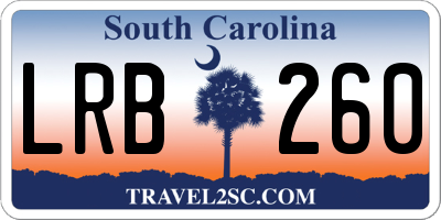 SC license plate LRB260