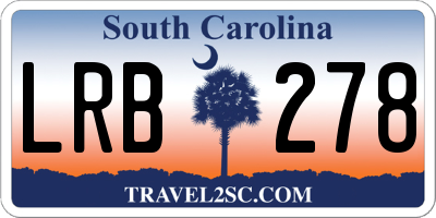 SC license plate LRB278