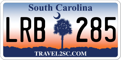 SC license plate LRB285