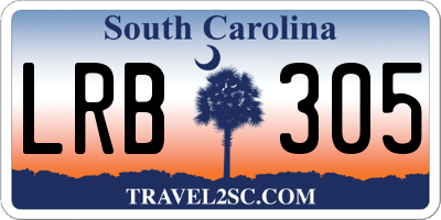 SC license plate LRB305