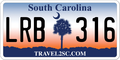 SC license plate LRB316