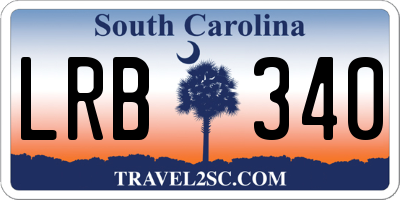 SC license plate LRB340