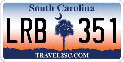 SC license plate LRB351