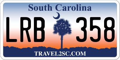 SC license plate LRB358