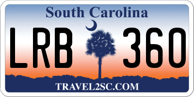 SC license plate LRB360