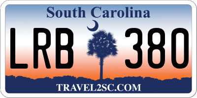 SC license plate LRB380