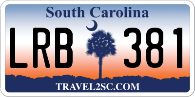 SC license plate LRB381