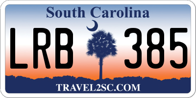 SC license plate LRB385