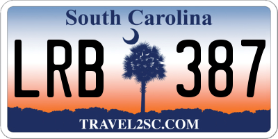 SC license plate LRB387