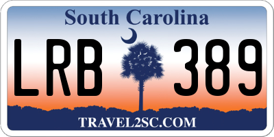 SC license plate LRB389