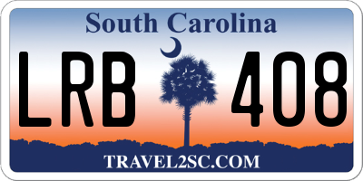 SC license plate LRB408