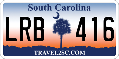 SC license plate LRB416