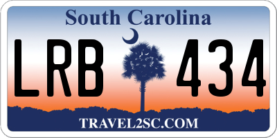 SC license plate LRB434