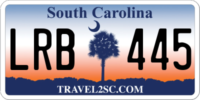 SC license plate LRB445