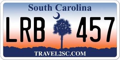 SC license plate LRB457