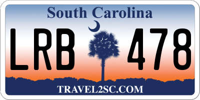 SC license plate LRB478