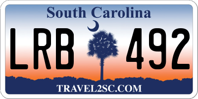 SC license plate LRB492