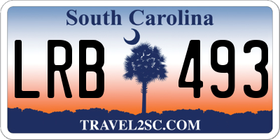 SC license plate LRB493