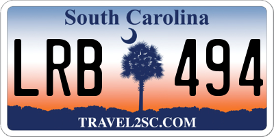 SC license plate LRB494