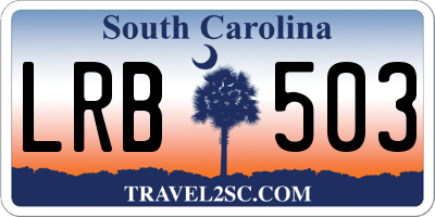 SC license plate LRB503