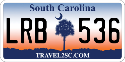 SC license plate LRB536