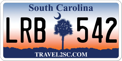 SC license plate LRB542